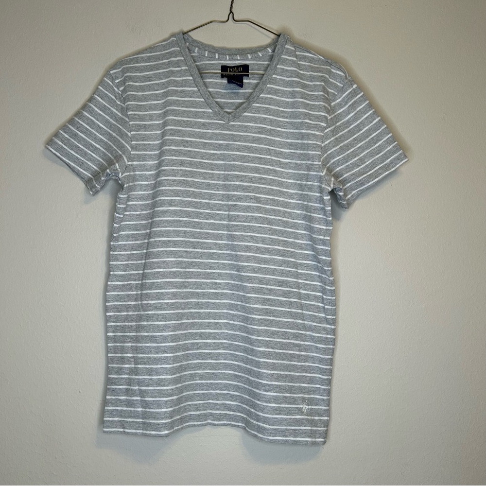 Polo Ralph Lauren Mens V Neck‎ Striped T Shirt Size M